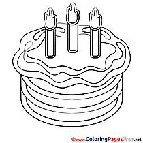 Celebration Cake Coloring Pages Happy Birthday for free