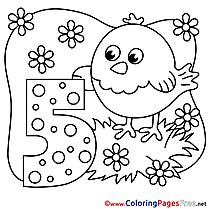 Chicken 5 Years  printable Happy Birthday Coloring Sheets