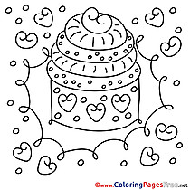 Children Cake Happy Birthday Colouring Page