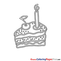 Colouring Page Cake Happy Birthday free
