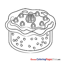 Cream Cake for Kids Happy Birthday Colouring Page