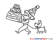 Dog Boy Happy Birthday Coloring Pages download