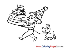 Dog Boy Happy Birthday Coloring Pages download