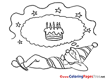 Dream for Kids Happy Birthday Colouring Page