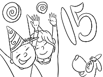 Fifteen Years Holiday Happy Birthday free Coloring Pages