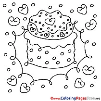 Free Cake Colouring Page Happy Birthday