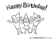 Friends Coloring Sheets Happy Birthday free