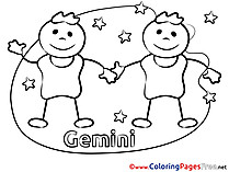 Gemini Coloring Sheets Happy Birthday free