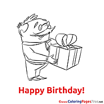 Gift printable Happy Birthday Coloring Sheets