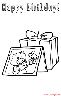 Gifts coloring page for Birthday