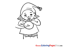Gnome download Happy Birthday Coloring Pages