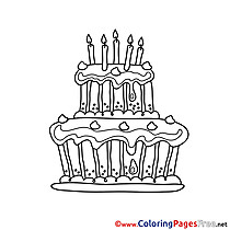 Happy Birthday Cake Colouring Sheet free