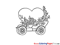 Heart free Colouring Page Happy Birthday