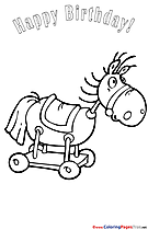 Horse Happy Birthday Coloring Pages download