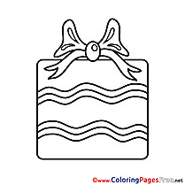 Image Gift Happy Birthday Coloring Pages free