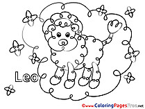 Leo free Colouring Page Happy Birthday