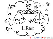 Libra Kids Happy Birthday Coloring Pages