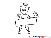 Man Kids Happy Birthday Coloring Pages