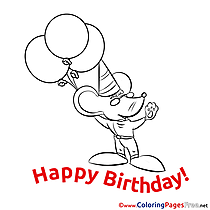 Mouse free Happy Birthday Coloring Sheets