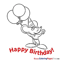 Mouse free Happy Birthday Coloring Sheets