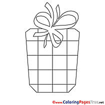 Painting Present Happy Birthday Colouring Sheet free