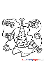 Party Hat download Happy Birthday Coloring Pages