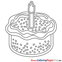 Pastry Cake Happy Birthday Coloring Pages free