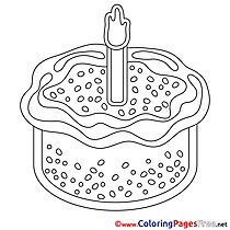 Pastry Cake Happy Birthday Coloring Pages free