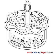 Pastry Cake Happy Birthday Coloring Pages free