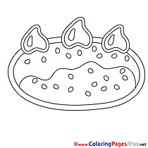 Pastry Cake printable Happy Birthday Coloring Sheets