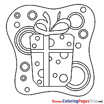 Picture Gift Colouring Sheet download Happy Birthday