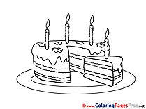 Piece Cake Kids Happy Birthday Coloring Pages