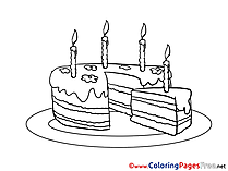 Piece of Cake printable Coloring Pages Happy Birthday