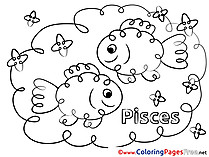 Pisces Happy Birthday Coloring Pages download