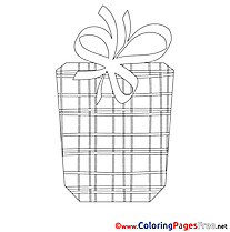 Present Children Happy Birthday Colouring Page