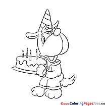 Puppy Coloring Pages Happy Birthday for free