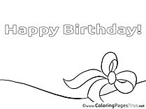 Ribbon Kids Happy Birthday Coloring Pages