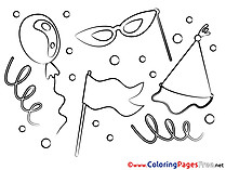 Soiree Colouring Page Happy Birthday free