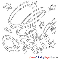 Stars Happy Birthday free Coloring Pages
