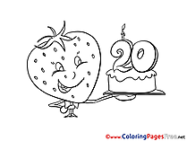 Strawberry 20 Years Coloring Pages Happy Birthday