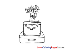 Suitcase Gifts Happy Birthday Coloring Pages download