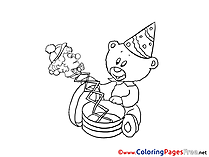 Toys printable Happy Birthday Coloring Sheets