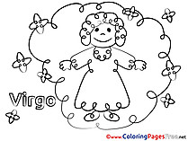 Virgo Happy Birthday Coloring Pages free