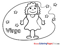 Virgo Kids Happy Birthday Coloring Page