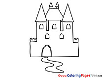 Castle for Kids printable Colouring Page