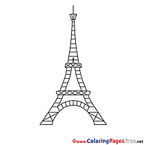 Eiffel Tower Children download Colouring Page