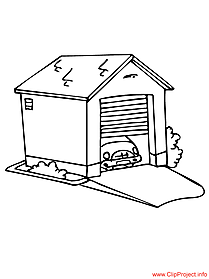 Garage coloring sheet for free