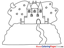 Night Castle Colouring Page printable free