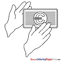 Arms Money Kids Business Coloring Page