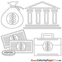 Bank free Colouring Page Business